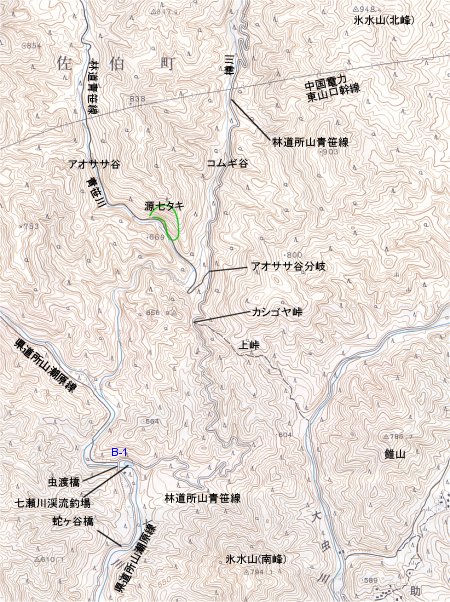 青笹山の登山地図(2)