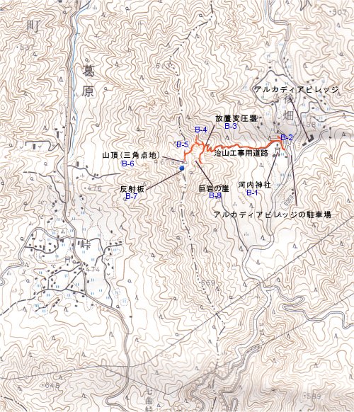 茶臼岩山登山地図