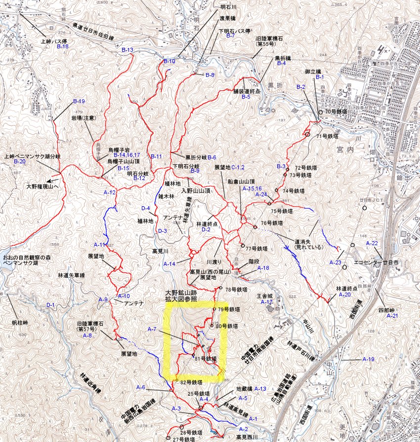 船倉山登山地図