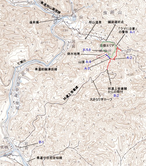 城仙山の登山地図