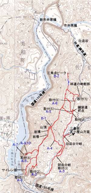 冠岳の登山地図
