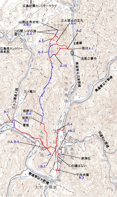 丸子山登山地図
